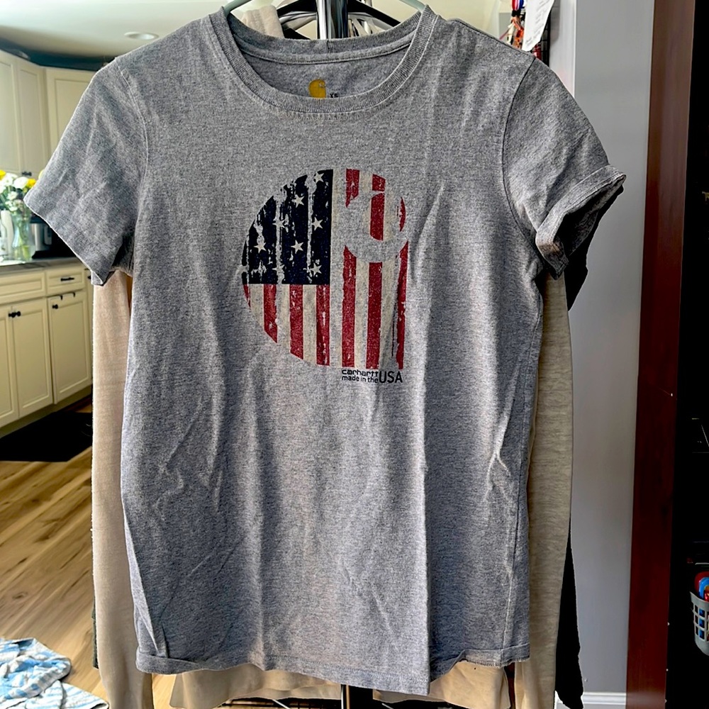Carhartt USA flag logo tee